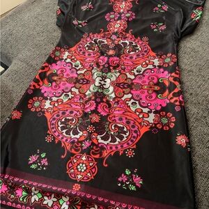 Love Black and Pink Patterned Dress